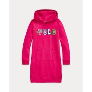 Polo Ralph Lauren Hoodie Sweatshirt Dress Girls XL 16 Pink Long Sleeve